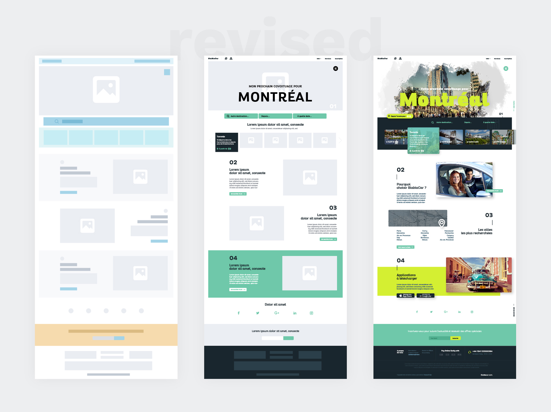 Ux Design Wireframes User flow Blablacar - millimade