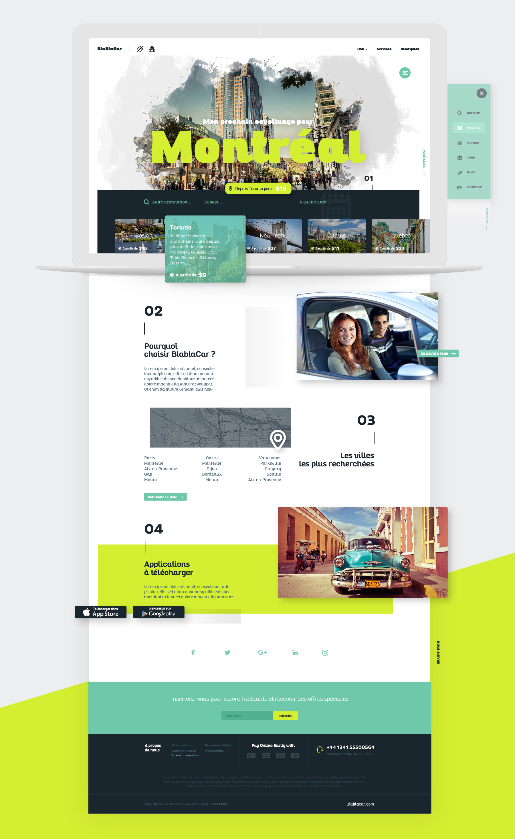 Ux Design Wireframes User flow Blablacar - millimade